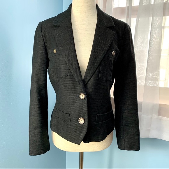 ❌SOLD❌Banana Republic Black Linen Blend Blazer - Picture 7 of 7